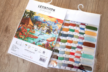 Leti925 Kit punto croce Letistitch – Vita sull'isola