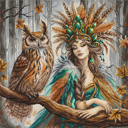 Kit ricamo punto croce AVA P019 – La regina della foresta