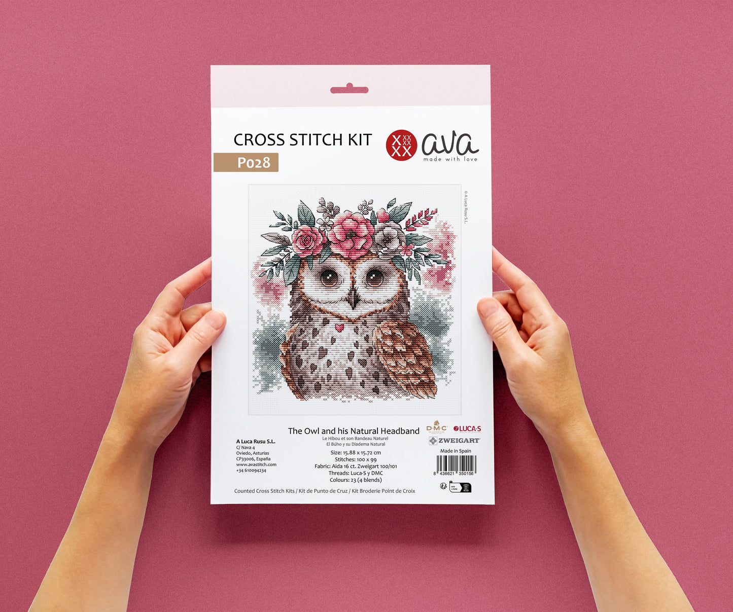 The Owl and his Natural Headband - Cross Stitch Kit AVA P028