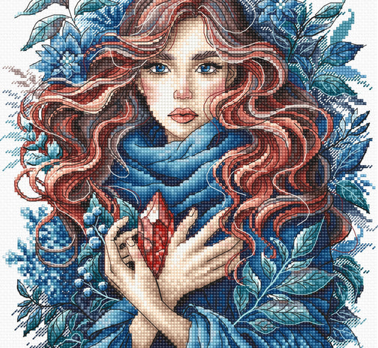 Carminea. Guardian of the Vermilion Crystal - Cross Stitch Kit AVA P032