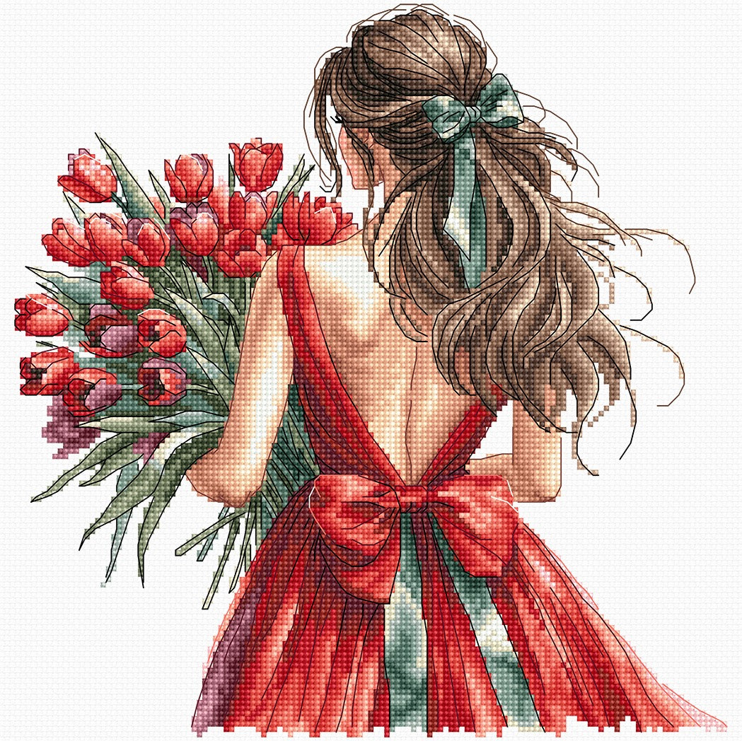 Kit ricamo punto croce AVA P036 – Bouquet di tulipani