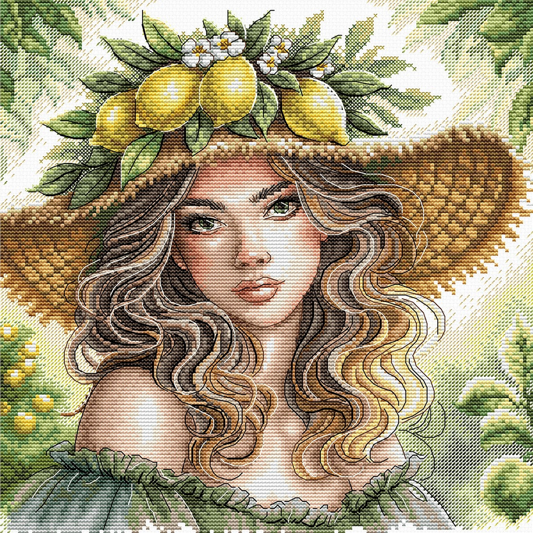 Kit ricamo punto croce AVA P043 – La ragazza dei limoni