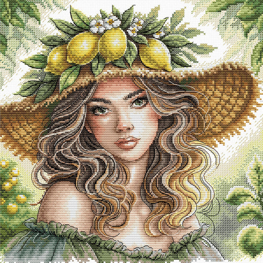 Kit ricamo punto croce AVA P043 – La ragazza dei limoni