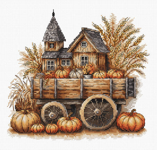 Carretto d'autunno - Kit punto croce AVA P078