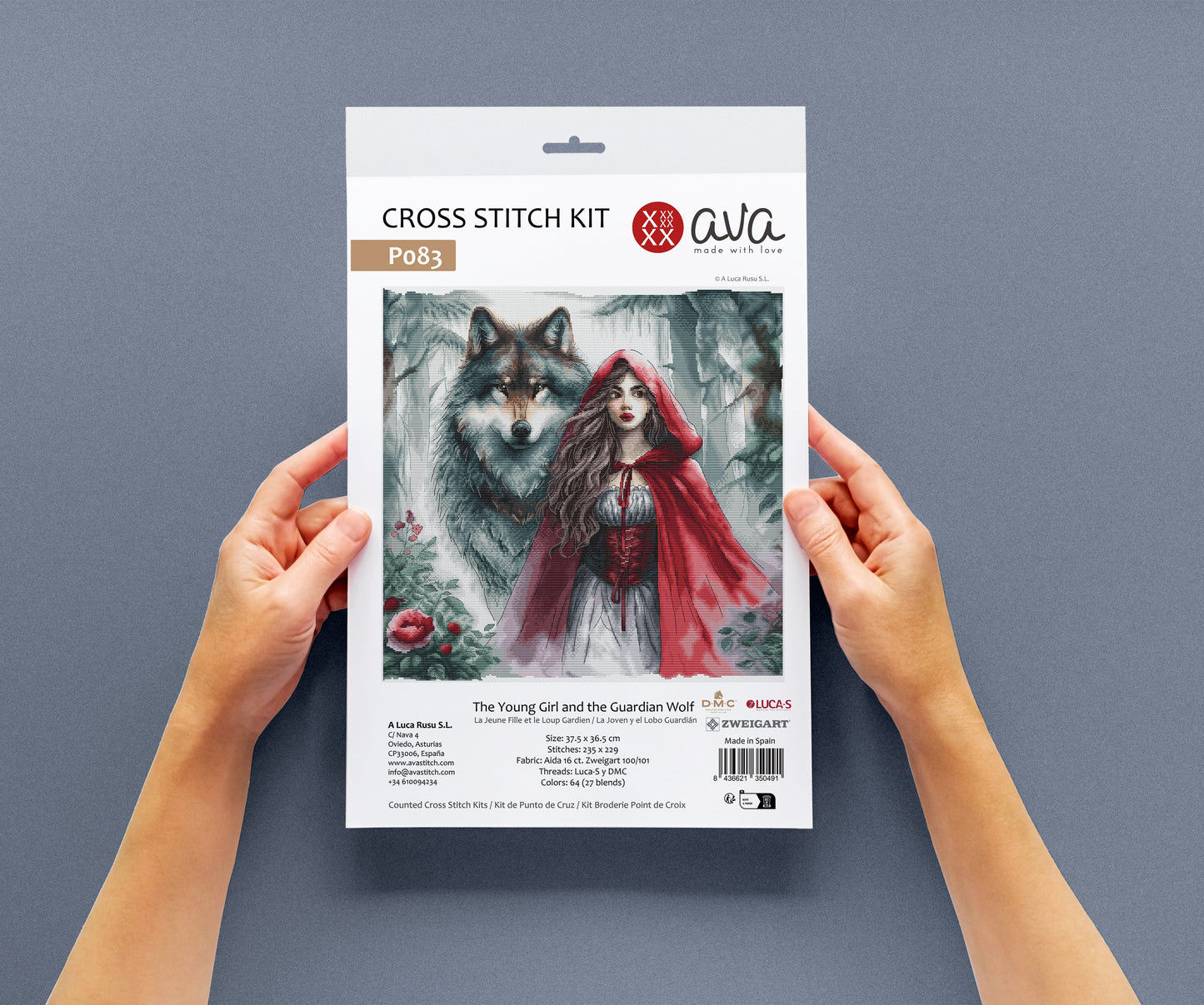 The Young Girl and the Guardian Wolf - Cross Stitch Kit AVA P083