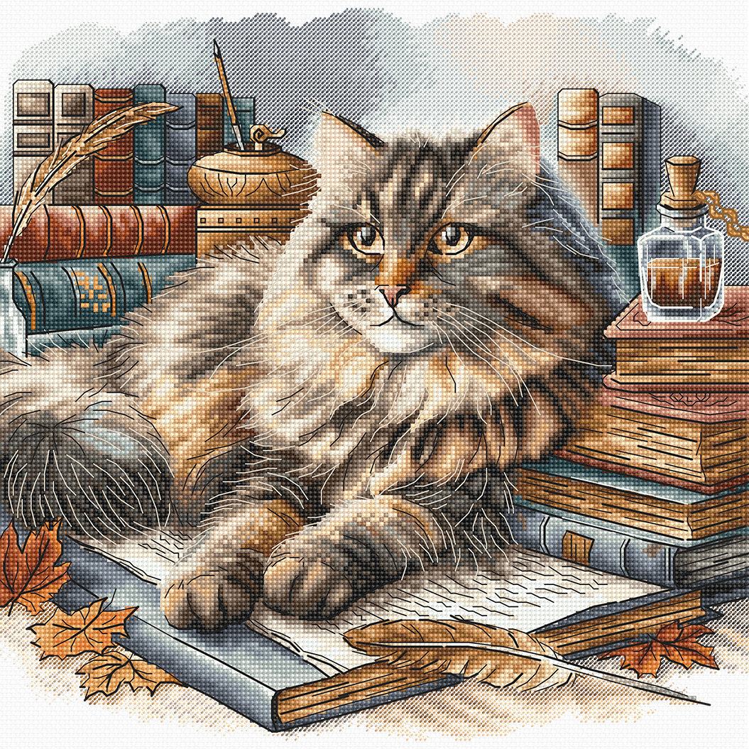 Kit ricamo punto croce AVA P089 – Il gatto saggio