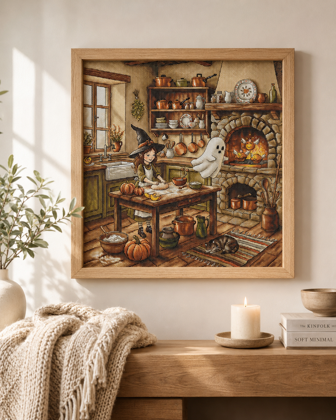 Dettaglio del kit ricamo AVA P105 – Cucina magica d’autunno