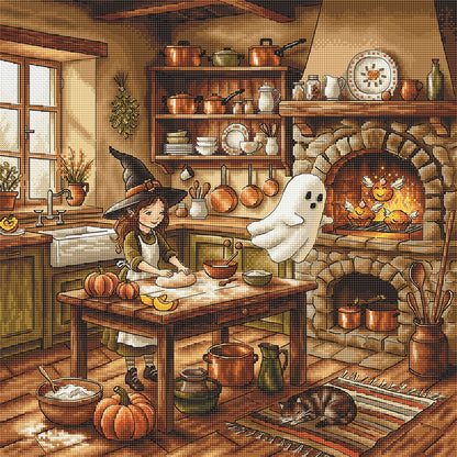 Kit ricamo punto croce AVA P105 – Cucina magica d’autunno