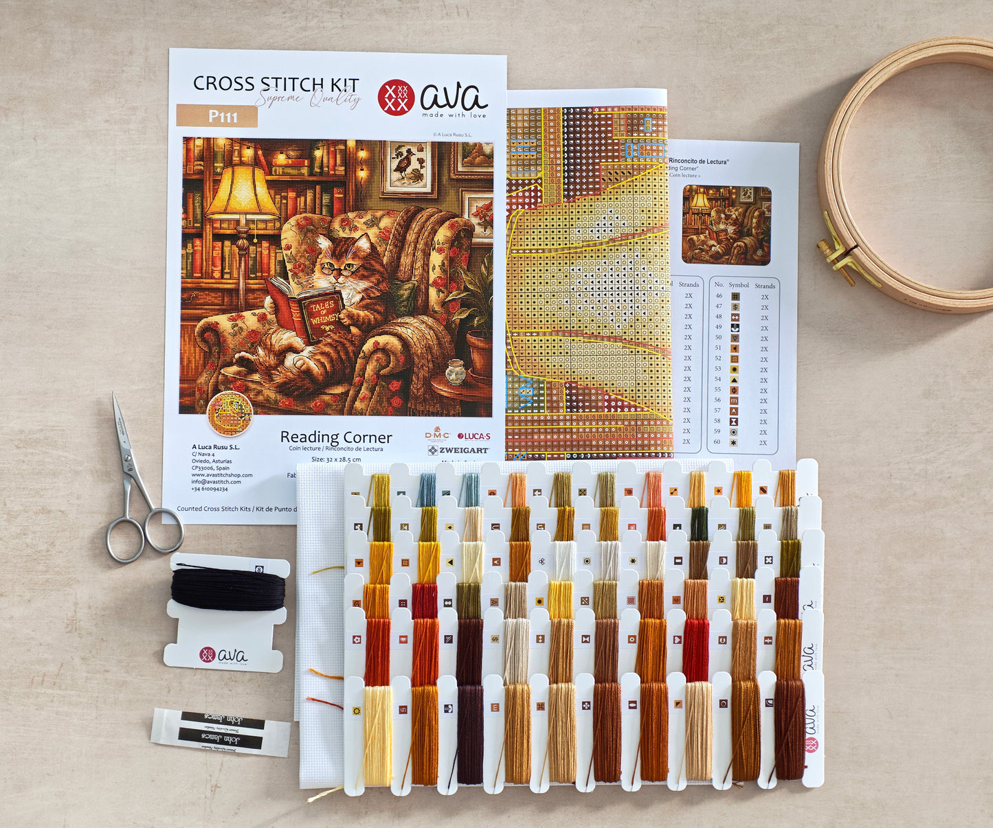 Dettaglio 4 del kit ricamo AVA P111 – Angolo lettura