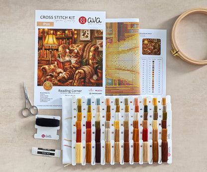 Dettaglio 4 del kit ricamo AVA P111 – Angolo lettura