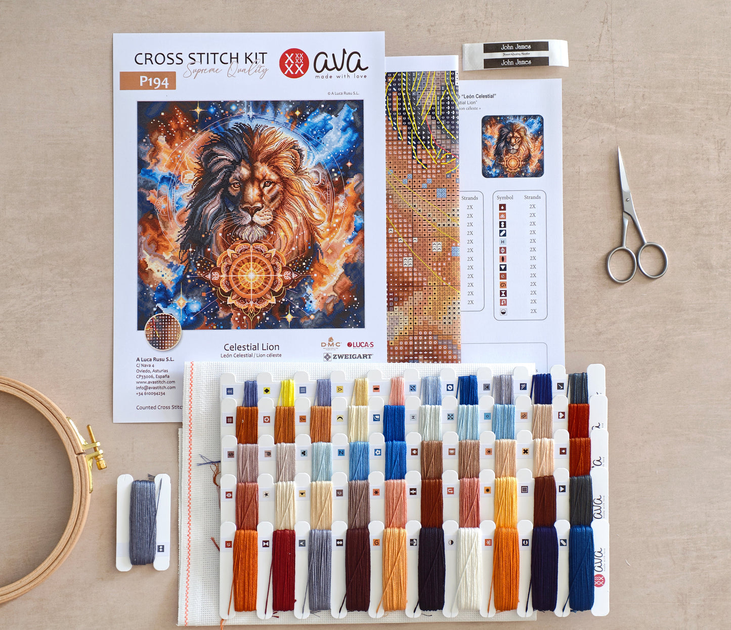 Dettaglio 10 del kit ricamo AVA P194 – Leone celestiale