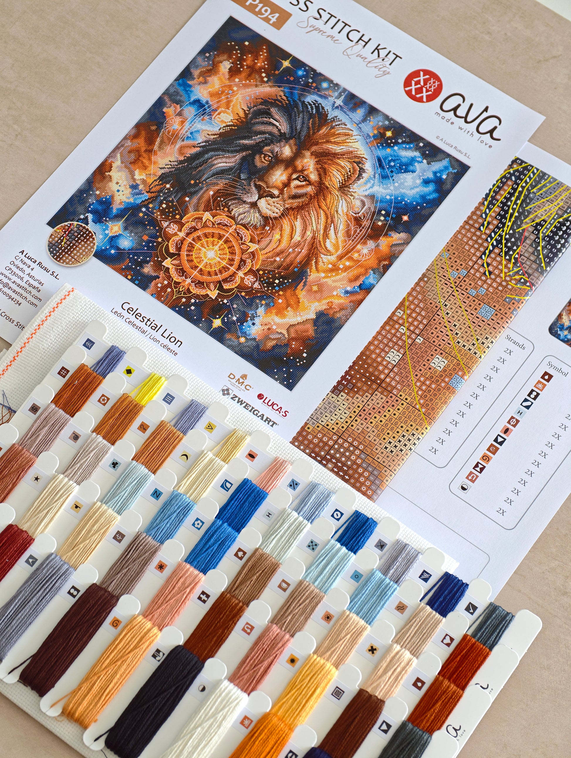 Dettaglio 8 del kit ricamo AVA P194 – Leone celestiale