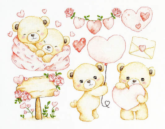 B1446 Kit punto croce Luca-S Little Hearts Collection