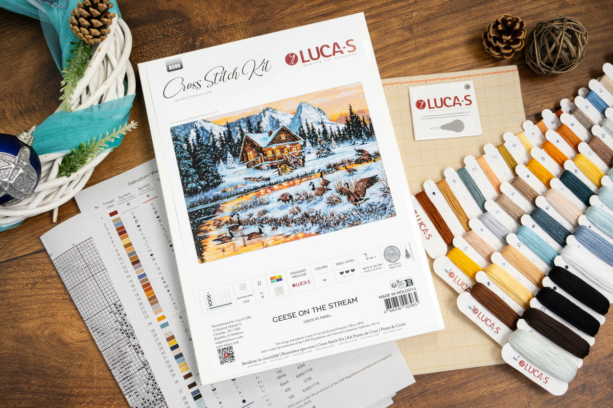 B590 Geese on the Stream – contenuto kit punto croce