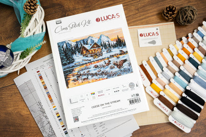 B590 Geese on the Stream – contenuto kit punto croce