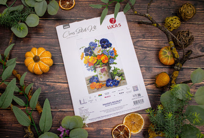 Kit punto croce Luca-S - Bouquet di viole del pensiero, B7035