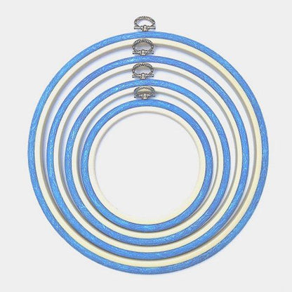Blue Embroidery Round Hoop - Nurge Flexible Hoop, Round Cross Stitch Hoop - Luca-S Hoops