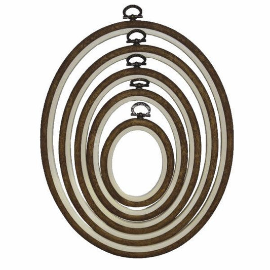 Brown Embroidery Hoop - Oval Nurge Flexible Hoop - Luca-S Hoops