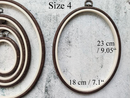 Brown Embroidery Hoop - Oval Nurge Flexible Hoop - Luca-S Hoops