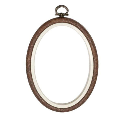 Brown Embroidery Hoop - Oval Nurge Flexible Hoop - Luca-S Hoops