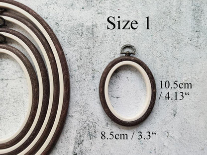Brown Embroidery Hoop - Oval Nurge Flexible Hoop - Luca-S Hoops