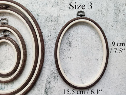 Brown Embroidery Hoop - Oval Nurge Flexible Hoop - Luca-S Hoops