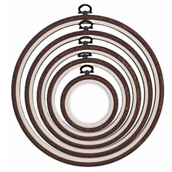 Brown Embroidery Round Hoop - Nurge Flexible Hoop, Round Cross Stitch Hoop - Luca-S Hoops