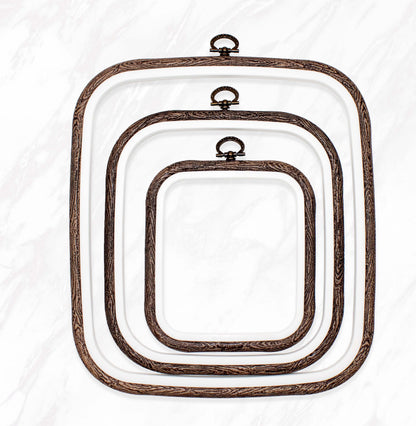 Brown Square Embroidery Hoop - Nurge Flexible Cross Stitch Hoop - Luca-S Hoops