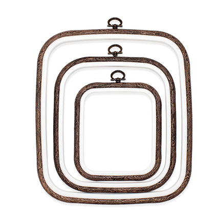 Brown Square Embroidery Hoop - Nurge Flexible Cross Stitch Hoop - Luca-S Hoops