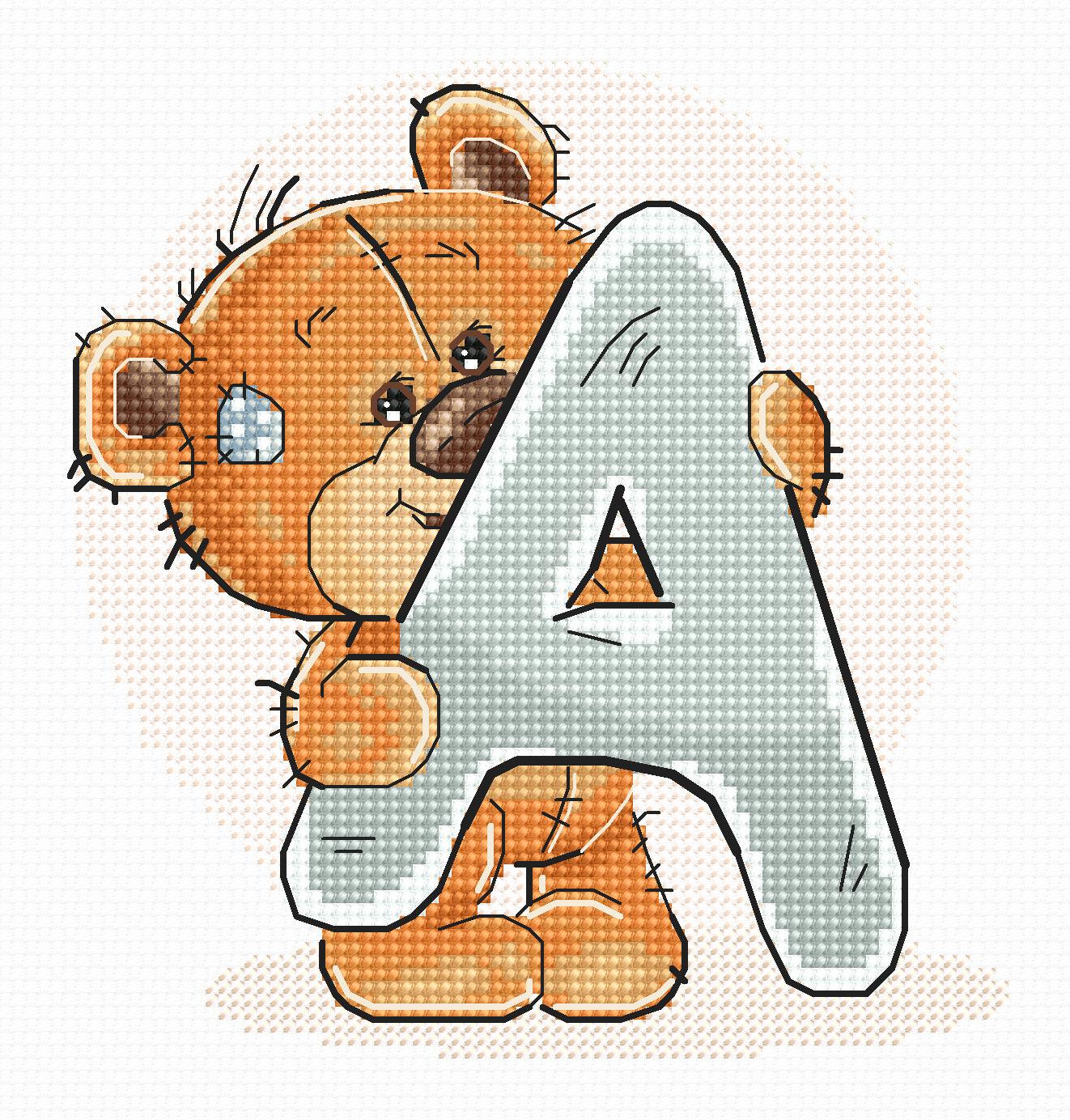 Cross Stitch Kit Alphabet - Luca-S Kit - Letter âAâ B1202 - Luca-S Cross Stitch Kits