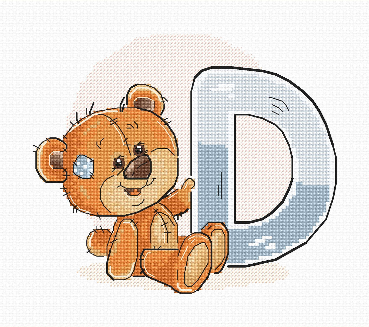 Cross Stitch Kit Alphabet - Luca-S Kit - Letter âDâ B1205 - Luca-S Cross Stitch Kits