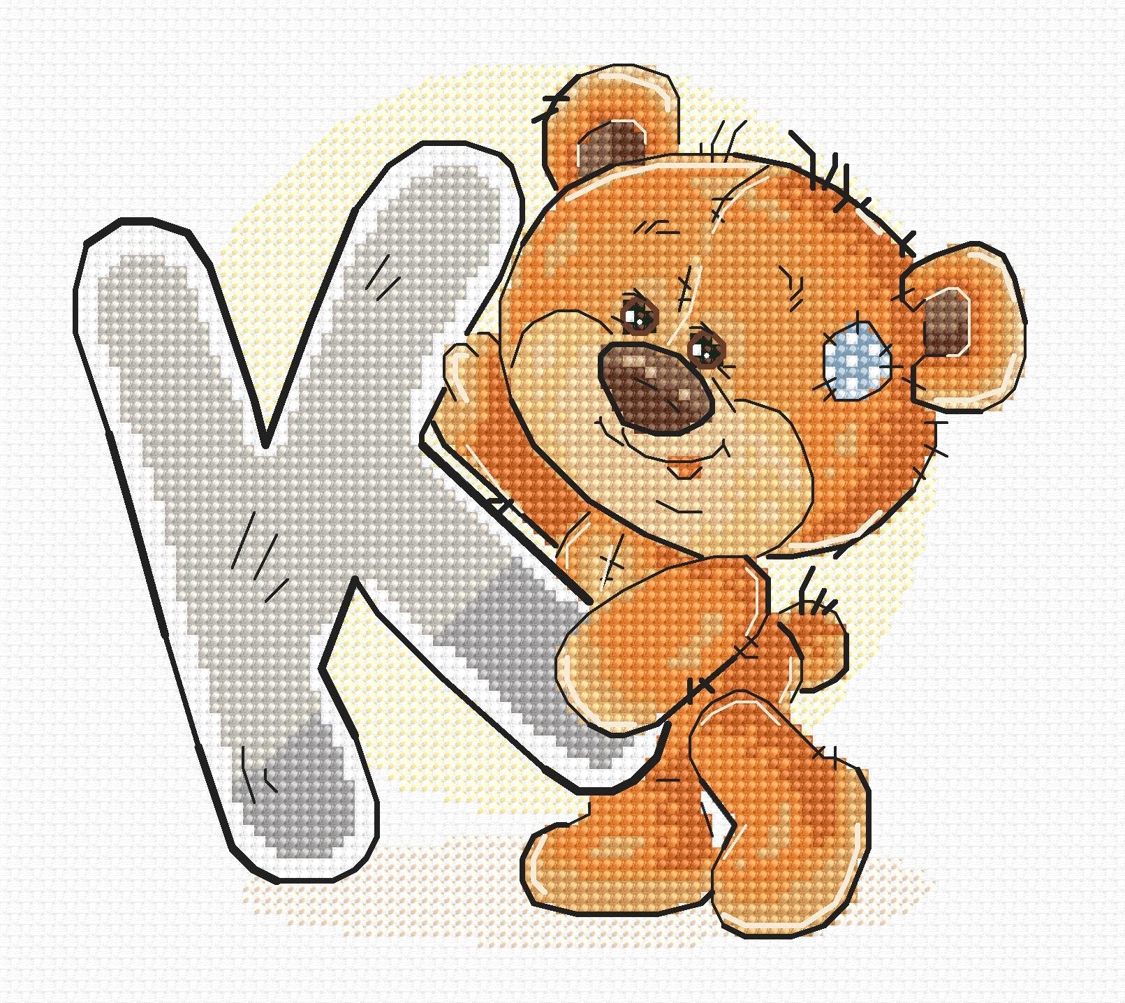 Cross Stitch Kit Alphabet - Luca-S Kit - Letter âKâ B1212 - Luca-S Cross Stitch Kits