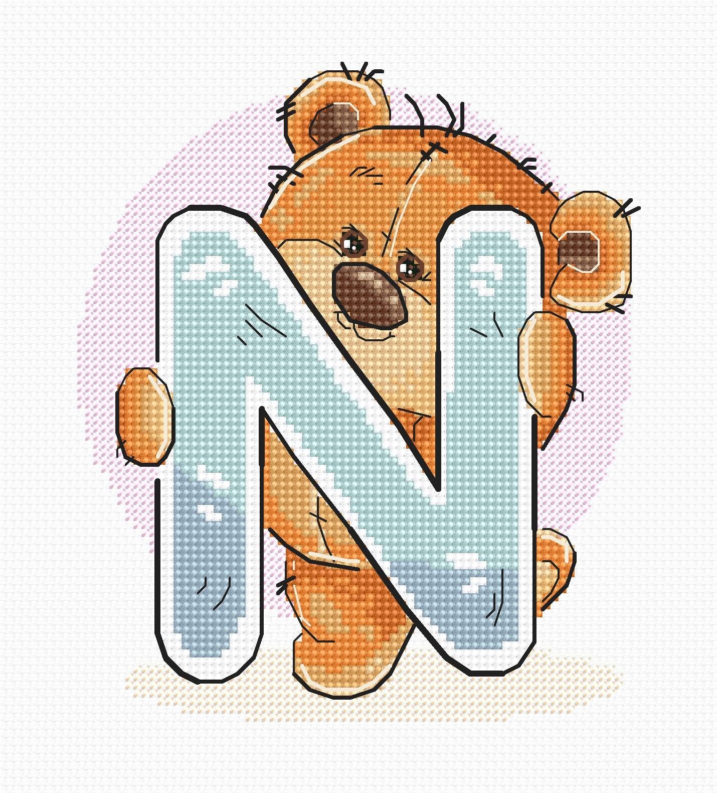 Cross Stitch Kit Alphabet - Luca-S Kit - Letter âNâ B1215 - Luca-S Cross Stitch Kits