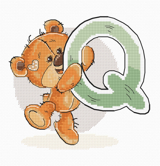 Cross Stitch Kit Alphabet - Luca-S Kit - Letter âQâ B1218 - Luca-S Cross Stitch Kits