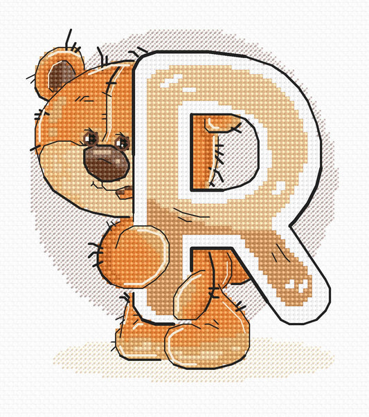 Cross Stitch Kit Alphabet - Luca-S Kit - Letter âRâ B1219 - Luca-S Cross Stitch Kits