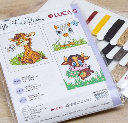 Cross Stitch Kit for Beginners -  Kids Embroidery Kit M03 - Luca-S