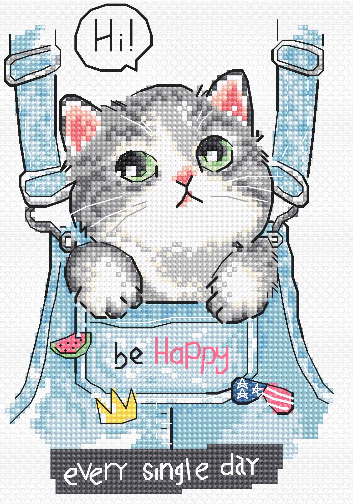 Cross Stitch Kit LetiStitch - Be Happy! Cross Stitch Kits - HobbyJobby