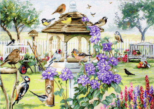 Cross Stitch Kit LetiStitch - Bird table, Leti944 - HobbyJobby