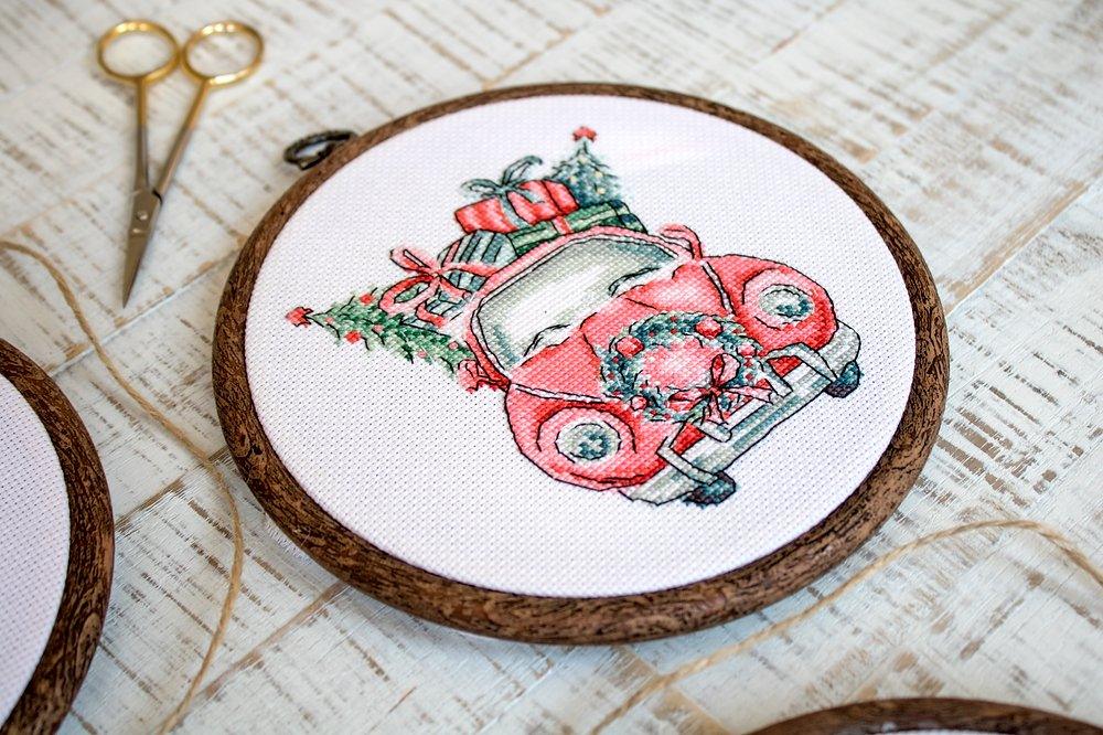 Cross Stitch Kit LetiStitch - Christmas Retro Cars / Kit of 5, Leti965 - HobbyJobby