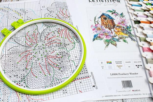 Cross Stitch Kit LETISTITCH - Feathery Wonder, L8996 Cross Stitch Kits - HobbyJobby