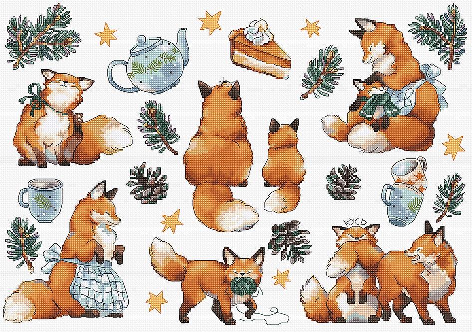 Cross Stitch Kit LETISTITCH - Foxy New Year, L8802 Cross Stitch Kits - HobbyJobby