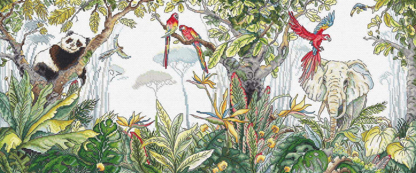 Cross Stitch Kit LetiStitch - Jungle Time, L8071 Cross Stitch Kits - HobbyJobby