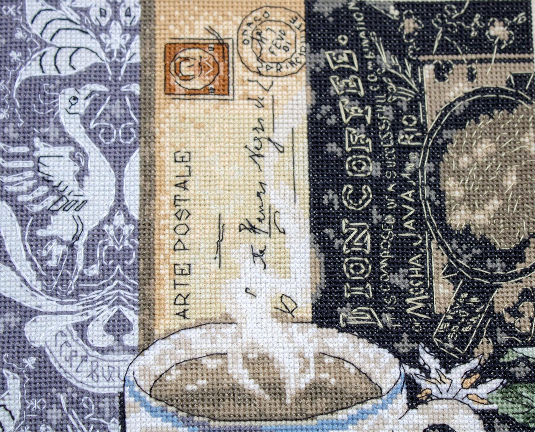 Cross Stitch Kit LetiStitch -  Lion Coffee C - HobbyJobby