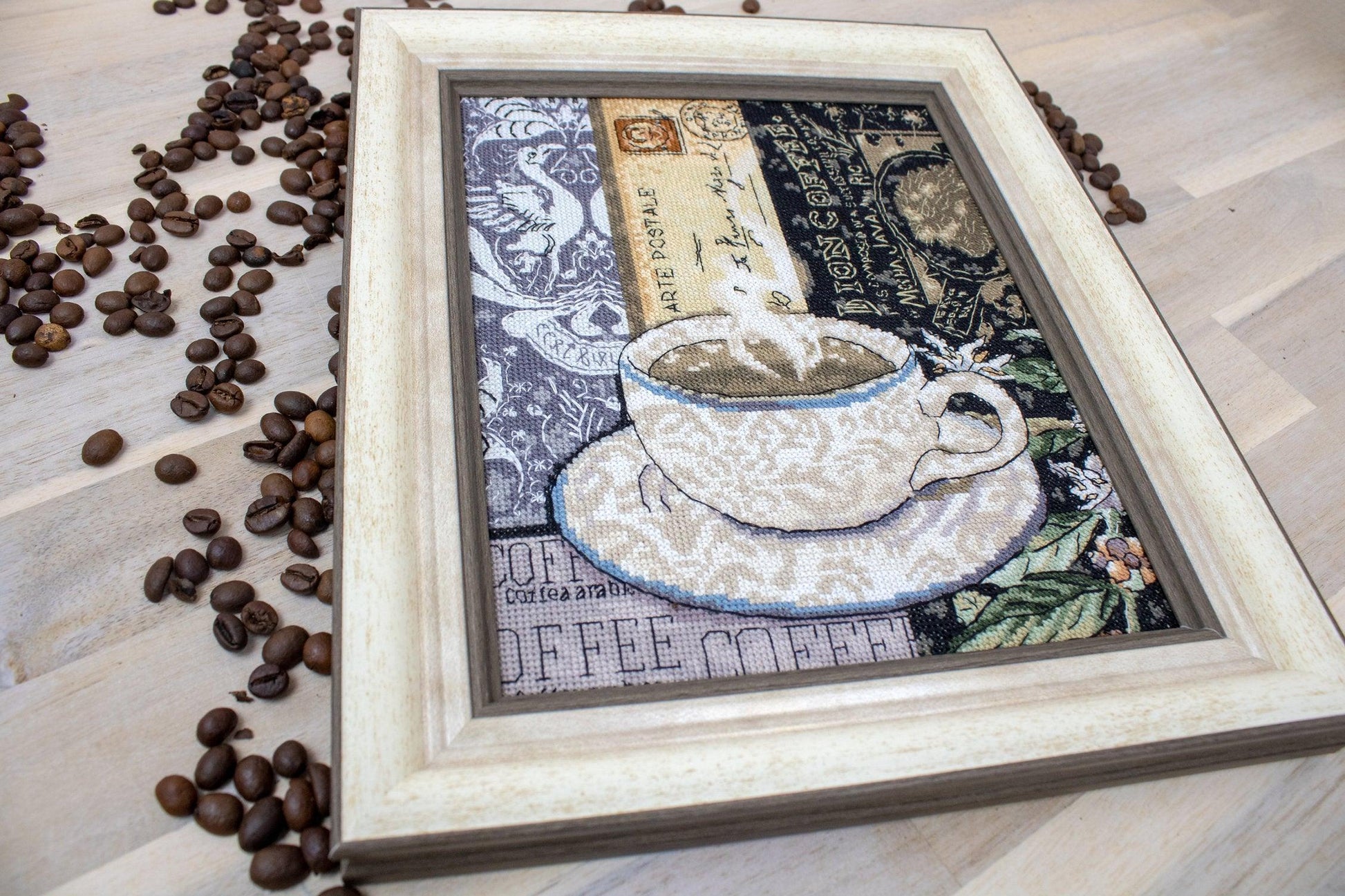 Cross Stitch Kit LetiStitch -  Lion Coffee C - HobbyJobby