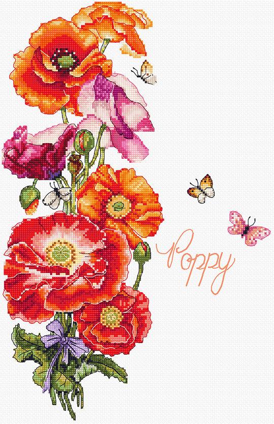 Cross Stitch Kit LETISTITCH - Poppy, L8075 Cross Stitch Kits - HobbyJobby