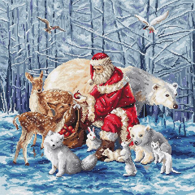 Cross Stitch Kit LETISTITCH - Santa and Friends, L8082 LetiStitch Cross Stitch Kits - HobbyJobby