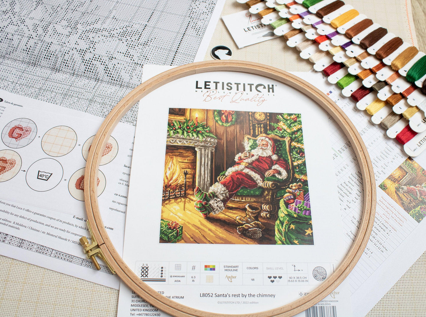 Cross Stitch Kit LetiStitch - Santa's rest by the chimney Cross Stitch Kits - HobbyJobby