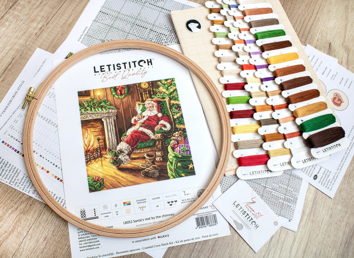 Cross Stitch Kit LetiStitch - Santa's rest by the chimney Cross Stitch Kits - HobbyJobby