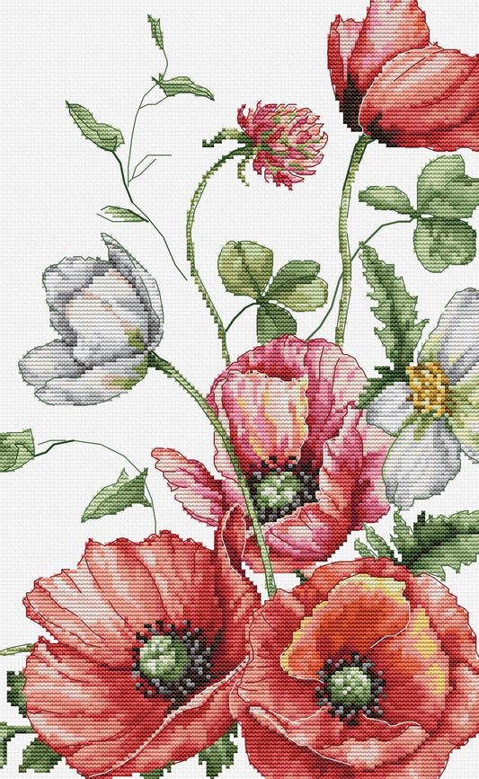 Cross Stitch Kit Luca-S - B7020, The Field Poppies - Luca-S Cross Stitch Kits