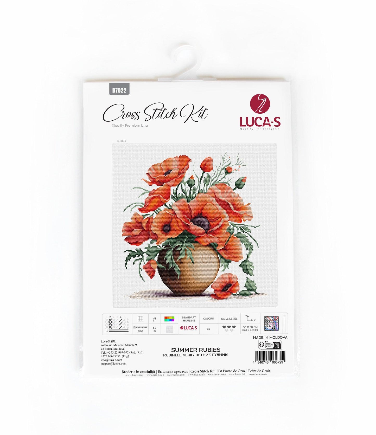 Cross Stitch Kit Luca-S - B7022, Summer Rubies - Luca-S Cross Stitch Kits